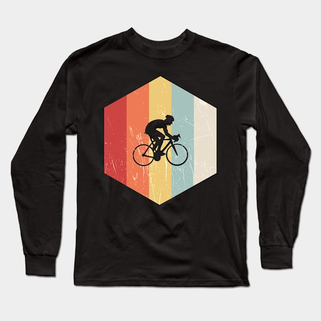 Cycling Retro Distressed Style Long Sleeve T-Shirt by BeDesignerWorld